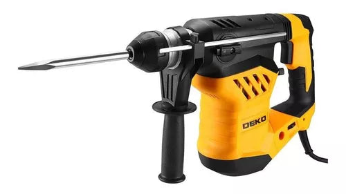 Martelete eletropneumático Deko preto e amarelo frequência de 60Hz com 1600W de potência 127V