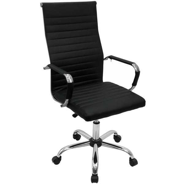 Kit 4 Cadeiras Eames Esteirinha Presidente Escritório Alta Preta