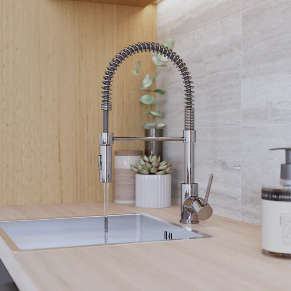 Torneira Monocomando Gourmet de Pia para Cozinha com Bica Alta Flexível Cromado Tomas Delinia